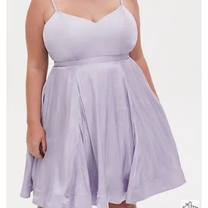 Torrid iridescent satin dress adjustable straps front pockets v-neck